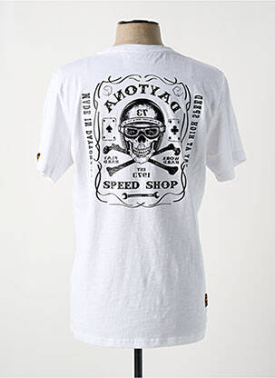 T-shirt tissage chiné manches courtes blanc DAYTONA homme