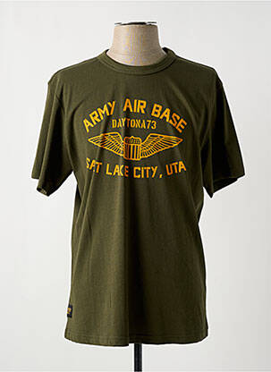 T-shirt coupe droite manches courtes vert DAYTONA homme