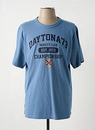 T-shirt coupe droite manches courtes bleu DAYTONA homme