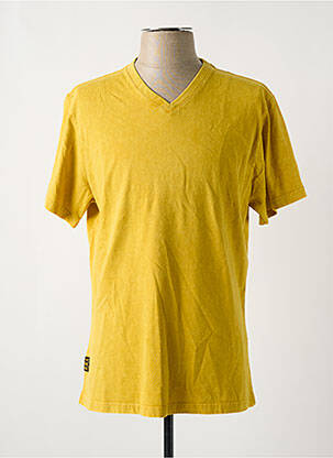 T-shirt coupe droite manches courtes jaune DAYTONA homme