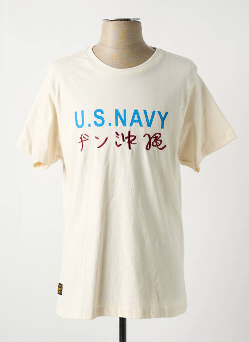T-shirt broderie manches courtes beige DAYTONA homme