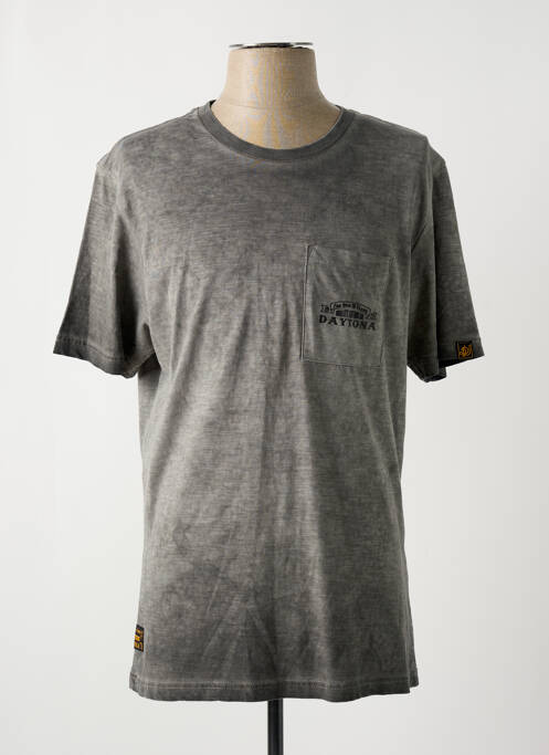 T-shirt coupe droite manches courtes gris DAYTONA homme