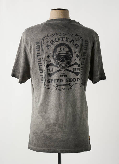 T-shirt coupe droite manches courtes gris DAYTONA homme
