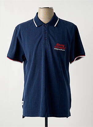 Polo coupe droite manches courtes bleu DAYTONA homme