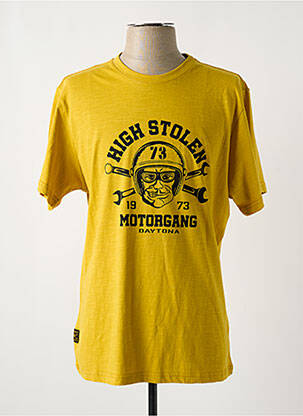 T-shirt coupe droite manches courtes jaune DAYTONA homme