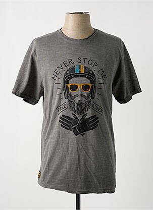 T-shirt coupe droite manches courtes gris DAYTONA homme