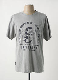 T-shirt coupe droite manches courtes gris DAYTONA homme