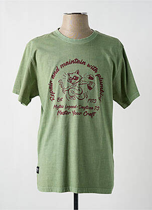 T-shirt coupe droite manches courtes vert DAYTONA homme