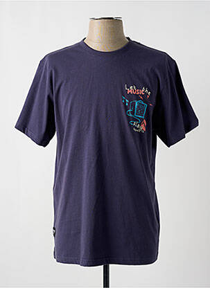 T-shirt coupe droite manches courtes bleu DAYTONA homme