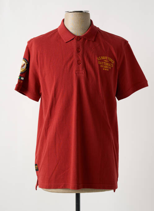 Polo coupe droite manches courtes orange DAYTONA homme