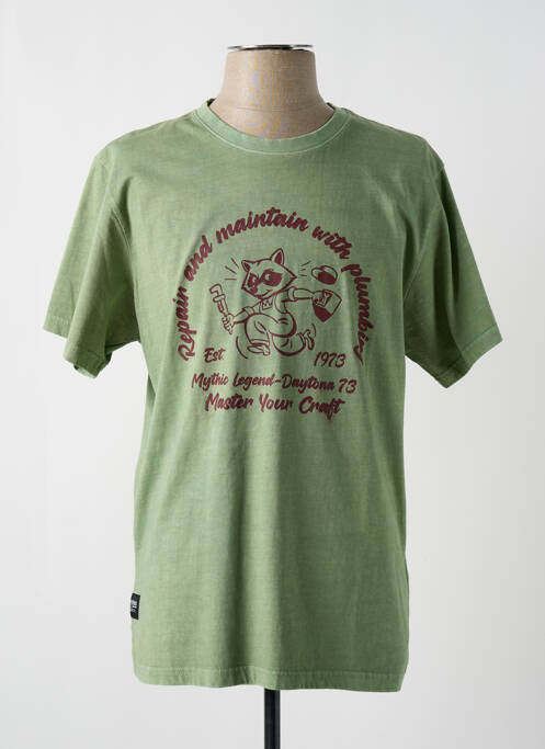 T-shirt coupe droite manches courtes vert DAYTONA homme
