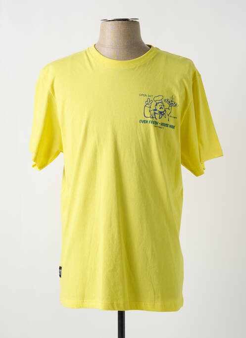 T-shirt coupe droite manches courtes jaune DAYTONA homme