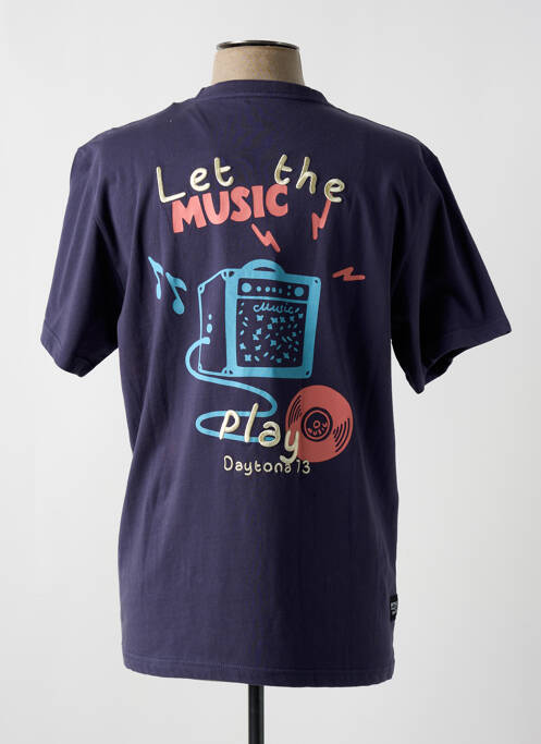 T-shirt coupe droite manches courtes bleu DAYTONA homme