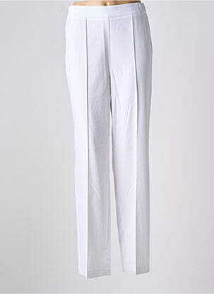Pantalon droit stretch taille normale blanc JULIE GUERLANDE femme