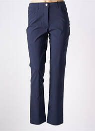 Pantalon droit stretch taille haute bleu JULIE GUERLANDE femme