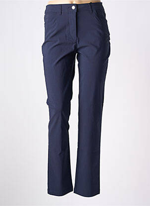 Pantalon droit stretch taille haute bleu JULIE GUERLANDE femme