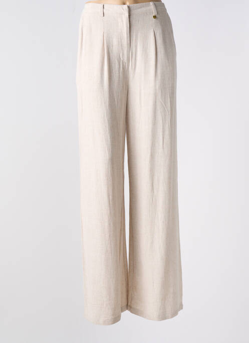 Pantalon large beige JULIE GUERLANDE pour femme