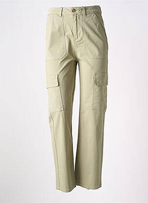 Pantalon cargo coupe droite taille normale vert C'EST BEAU LA VIE femme