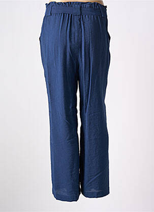 Pantalon large tissage popeline taille normale bleu C'EST BEAU LA VIE femme