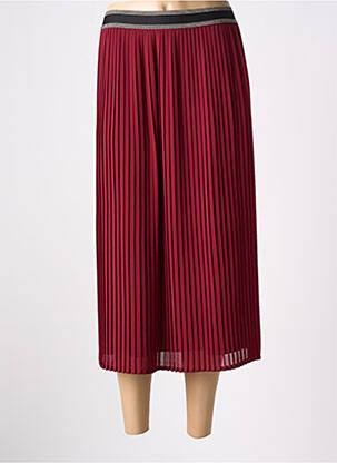 Jupe mi-longue coupe droite rouge JULIE GUERLANDE femme