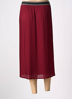 Jupe mi-longue coupe droite rouge JULIE GUERLANDE femme