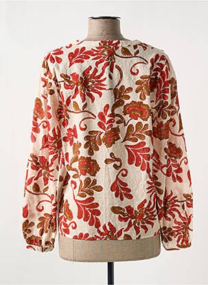 Blouse légère et transparente manches longues rouge JULIE GUERLANDE femme