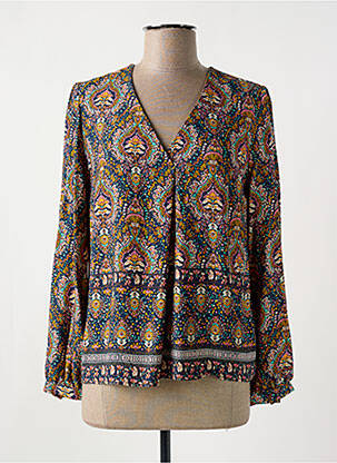 Blouse imprimé fantaisie manches longues marron JULIE GUERLANDE femme