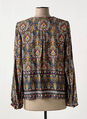 Blouse imprimé fantaisie manches longues marron JULIE GUERLANDE femme