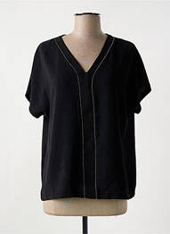 Top coupe fluide manches courtes noir JULIE GUERLANDE femme