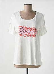 T-shirt sérigraphie floquée manches courtes blanc JULIE GUERLANDE femme