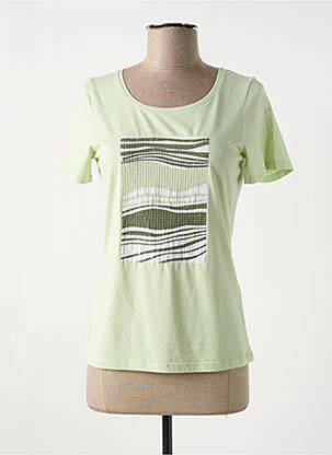 T-shirt sérigraphie manches courtes vert JULIE GUERLANDE femme