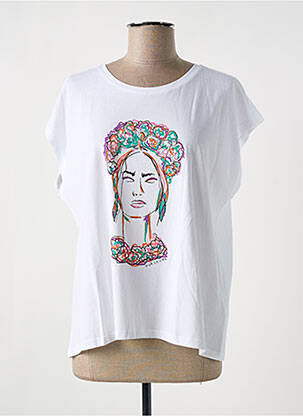 T-shirt imprimé fantaisie manches courtes blanc JULIE GUERLANDE femme