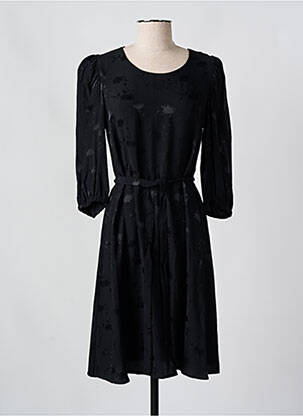 Robe mi-longue manches 3/4 manches 3/4 noir JULIE GUERLANDE femme