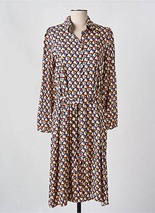 Robe mi-longue manches longues manches longues beige C'EST BEAU LA VIE femme