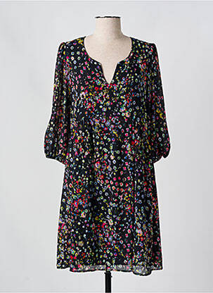 Robe courte manches 3/4 manches 3/4 noir JULIE GUERLANDE femme