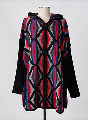 Gilet manches longues col rond noir KARIN HERTZ femme
