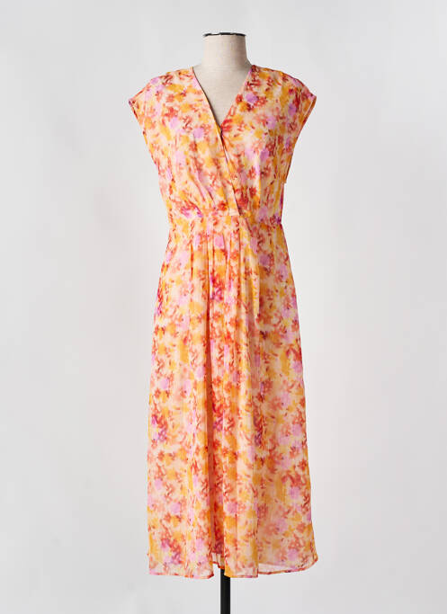 Robe longue manches courtes manches courtes jaune JULIE GUERLANDE femme