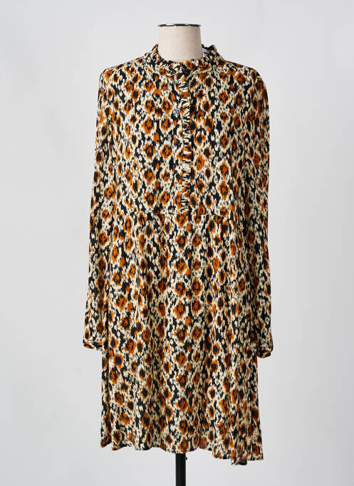 Robe mi-longue marron C'EST BEAU LA VIE pour femme