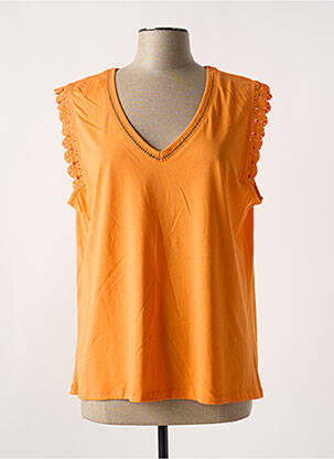 Débardeur coupe droite sans manche orange JULIE GUERLANDE femme