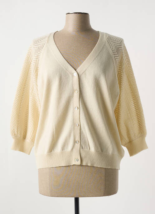 Gilet manches longues beige JULIE GUERLANDE pour femme
