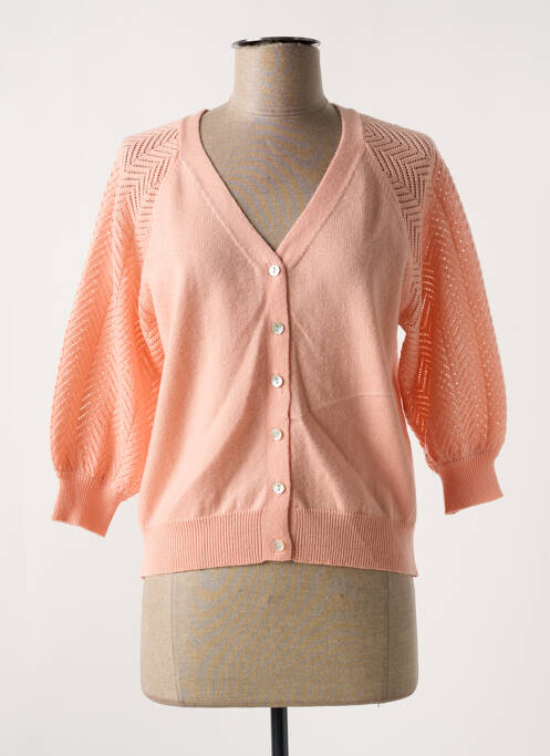 Gilet manches longues orange JULIE GUERLANDE pour femme