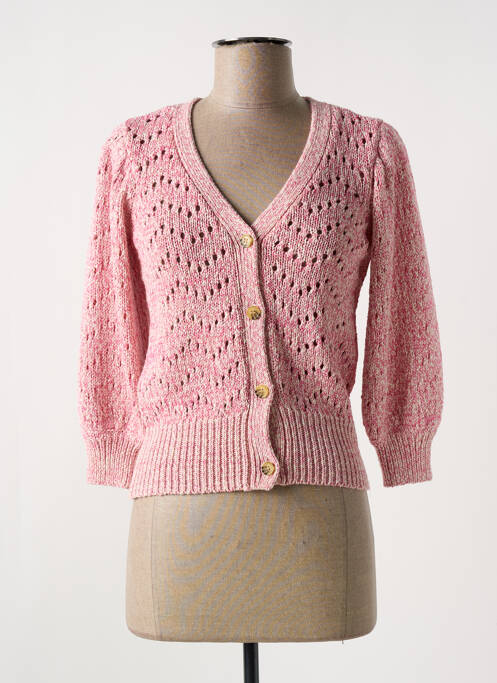 Gilet manches longues rose JULIE GUERLANDE pour femme
