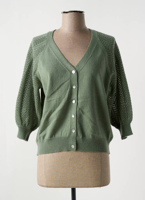 Gilet manches longues vert JULIE GUERLANDE pour femme