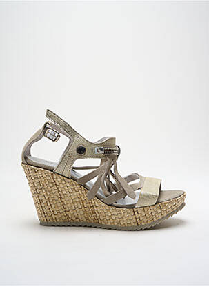 Sandales/nu pieds tissage satiné talon de 7 à 9cm gris REGARD femme