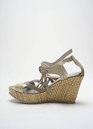 Sandales/nu pieds tissage satiné talon de 7 à 9cm gris REGARD femme