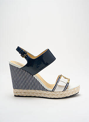 Sandales/nu pieds matière lisse talon haut de 10cm et plus bleu GEOX femme