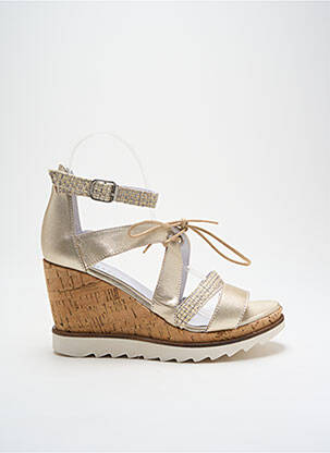 Sandales/nu pieds tissage satiné talon de 7 à 9cm or REGARD femme