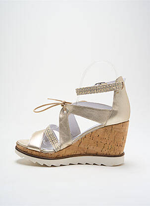 Sandales/nu pieds tissage satiné talon de 7 à 9cm or REGARD femme