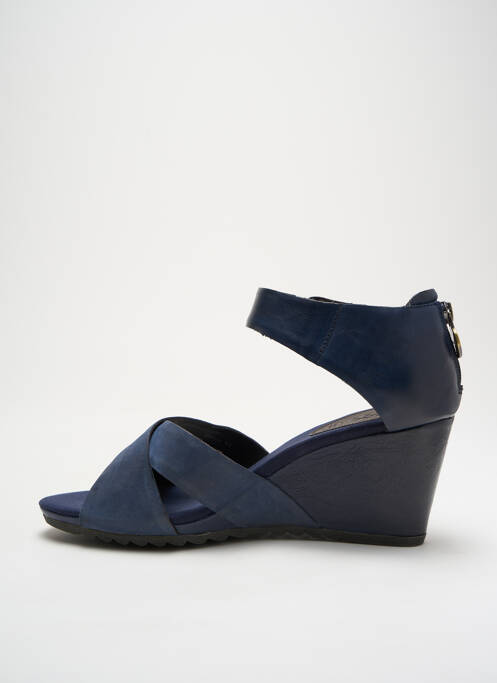 Sandales/nu pieds matière lisse talon de 4 à 6cm bleu GEOX femme