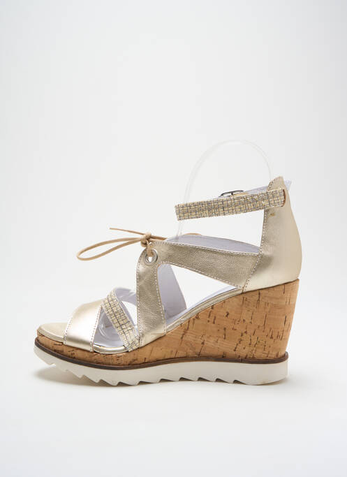 Sandales/nu pieds tissage satiné talon de 7 à 9cm or REGARD femme